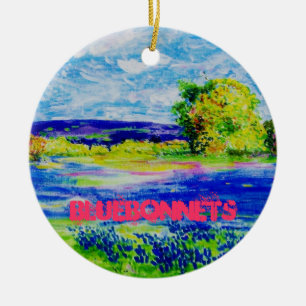 bluebonnets ceramic ornament