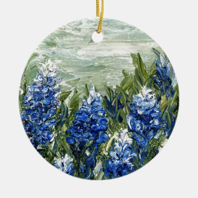Bluebonnets Ceramic Tree Decoration (Front)