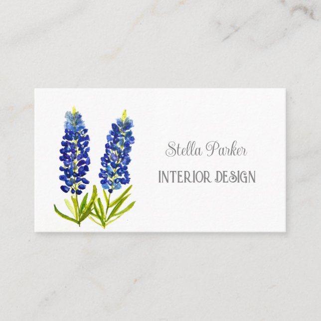 Bluebonnets Elegant Floral Texas Business Card (Front)