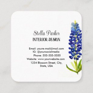 Bluebonnets Elegant Floral Texas Business Card
