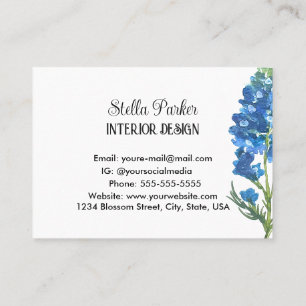 Bluebonnets Elegant Floral Texas Business Card