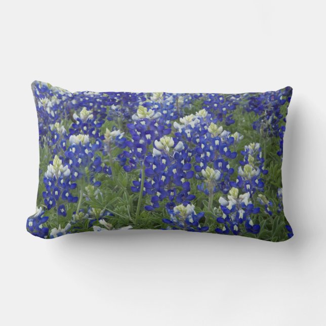 Bluebonnets Field Texas State Flower Lumbar Cushion (Front)