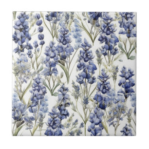 Bluebonnets Flowers Blue Watercolor Wildflowers Ceramic Tile