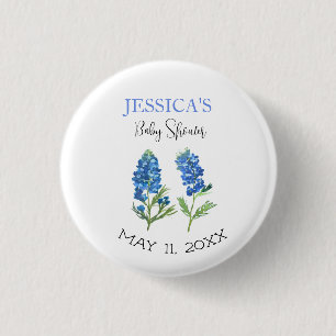 Bluebonnets Flowers Texas Baby Shower Girl 3 Cm Round Badge