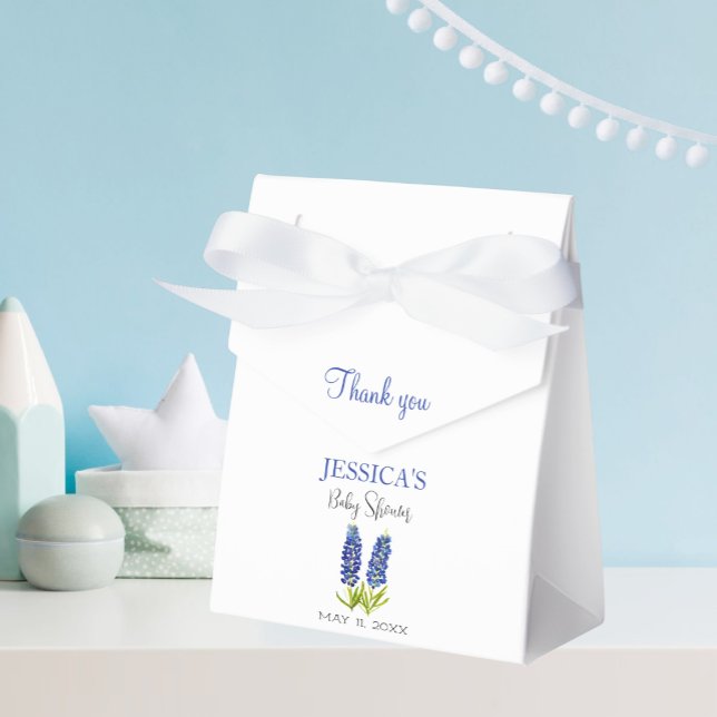 Bluebonnets Flowers Texas Baby Shower Girl Favour Box (Creator Uploaded)