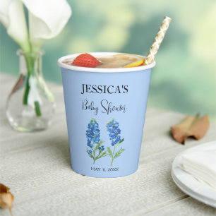 Bluebonnets Flowers Texas Baby Shower Girl Paper Cups