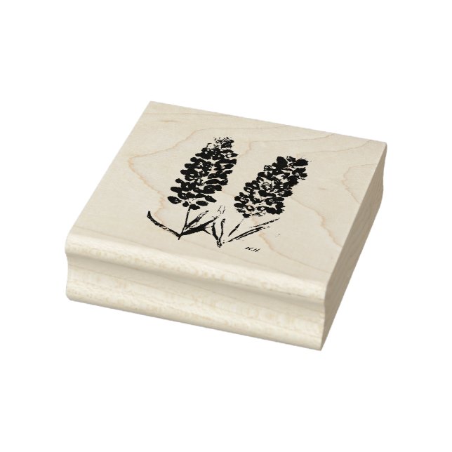Bluebonnets Flowers Wildflowers Lupine Texas  Rubber Stamp (Stamp)