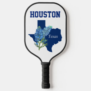 Bluebonnets Houston Texas Floral Texan Flag Pickleball Paddle