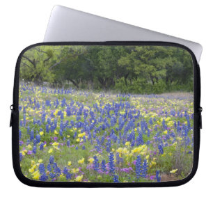 Bluebonnets, primrose, and phlox laptop sleeve