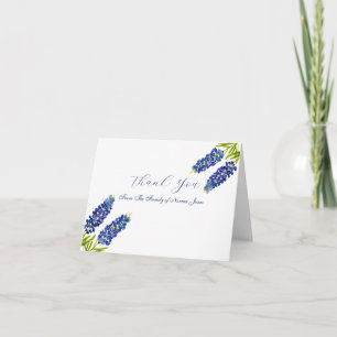 Bluebonnets Sympathy Floral Funeral Thank you Card
