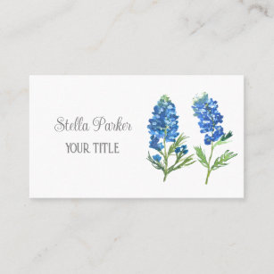 Bluebonnets Texas Blue Floral Business Card