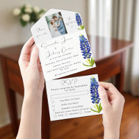Bluebonnets Texas Blue Floral Photo Wedding