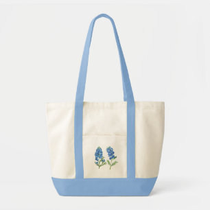 Bluebonnets Texas Blue Floral vintage watercolor Tote Bag