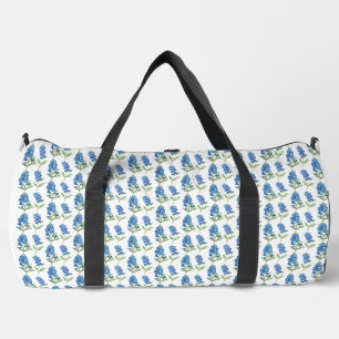 Bluebonnets Texas Blue Flowers Watercolor Duffle Bag