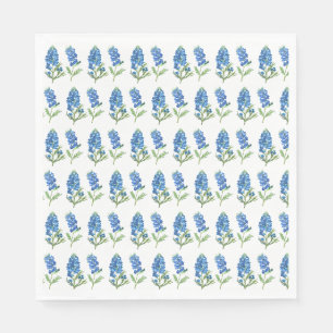 Bluebonnets Texas Blue Flowers Watercolor Napkin