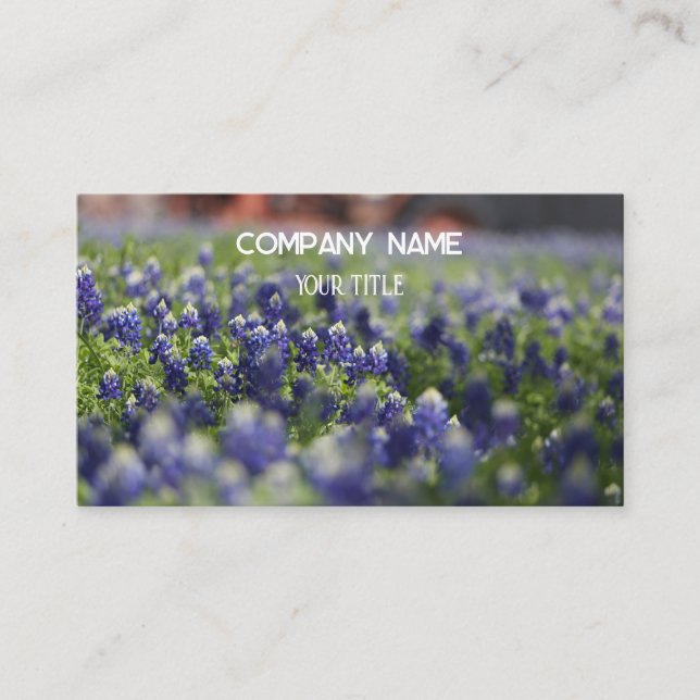 Bluebonnets Texas Company Floral Business Card (Front)