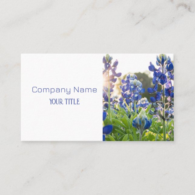 Bluebonnets Texas Company Floral Business Card (Front)