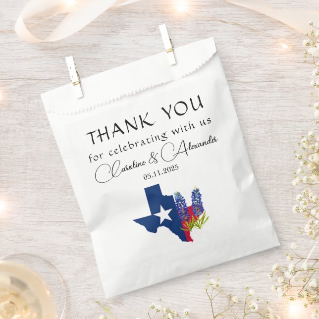 Bluebonnets Texas Floral Modern Chic Wedding Favour Bag (Clipped)
