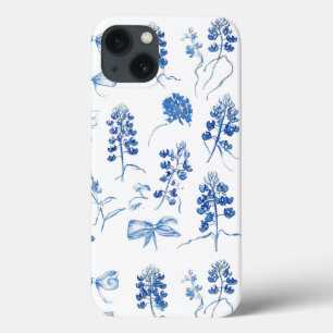 Bluebonnets Texas Flower Floral Blue Bow Pattern iPhone 13 Case