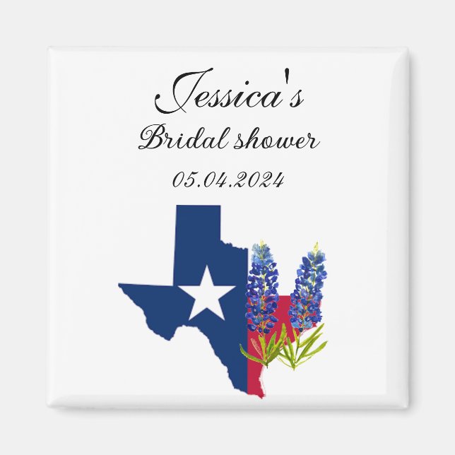 Bluebonnets Texas flower Floral Bridal shower Magnet (Front)