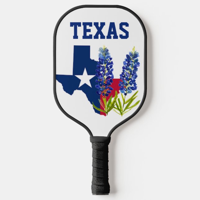 Bluebonnets Texas Flower Floral Texan Flag  Pickleball Paddle (Front)