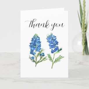 Bluebonnets Texas Flowers Baby Shower Thank you  Card