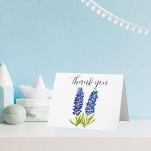 Bluebonnets Texas Flowers Baby Shower Thank you  Card
