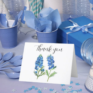 Bluebonnets Texas Flowers Baby Shower Thank you Card