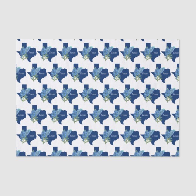 Bluebonnets Texas Flowers Wildflowers Watercolor  Tissue Paper (Front)