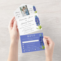Bluebonnets Texas Navy Blue Floral Photo Wedding