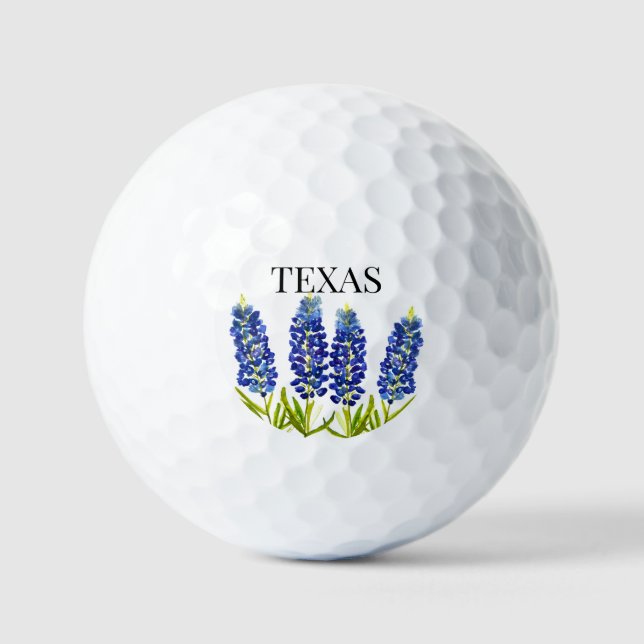 Bluebonnets Texas State Flowers Lupine Watercolor Golf Balls (Front)