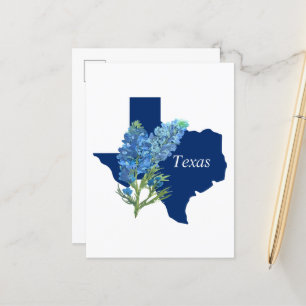 Bluebonnets Texas State Flowers Lupine Watercolor  Postcard
