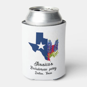 Bluebonnets Texas Texan floral Bachelorette Can Cooler