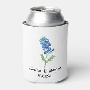 Bluebonnets Texas Texan floral nature Weddings Can Cooler