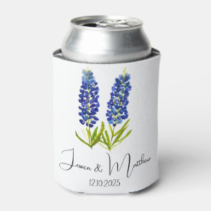 Bluebonnets Texas Texan floral nature Weddings Can Cooler