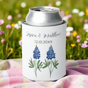 Bluebonnets Texas Texan floral nature Weddings Can Cooler