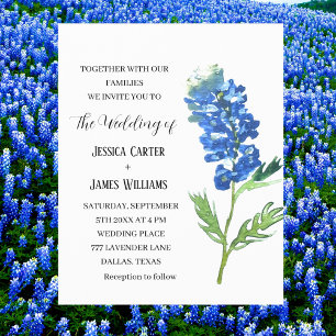 Bluebonnets Texas Watercolor Floral Wedding