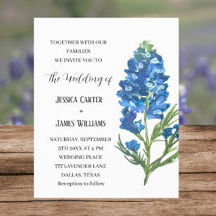 Bluebonnets Texas Watercolor Floral Wedding
