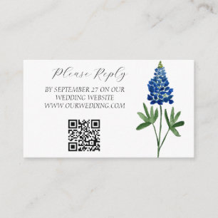 Bluebonnets Watercolor Flowers Floral Wedding Enclosure Card