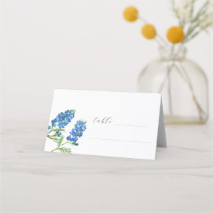 Bluebonnets Watercolor Texas Flower Floral Wedding Place Card