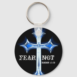 bluecross, FEAR, NOT, Isaiah 41:10 Key Ring