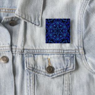 Blued Up 15 Cm Square Badge