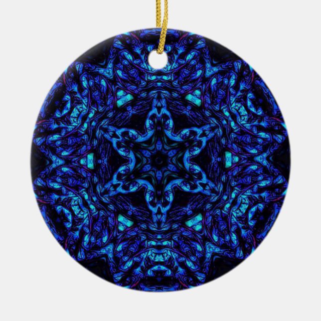 Blued Up Ceramic Ornament (Front)