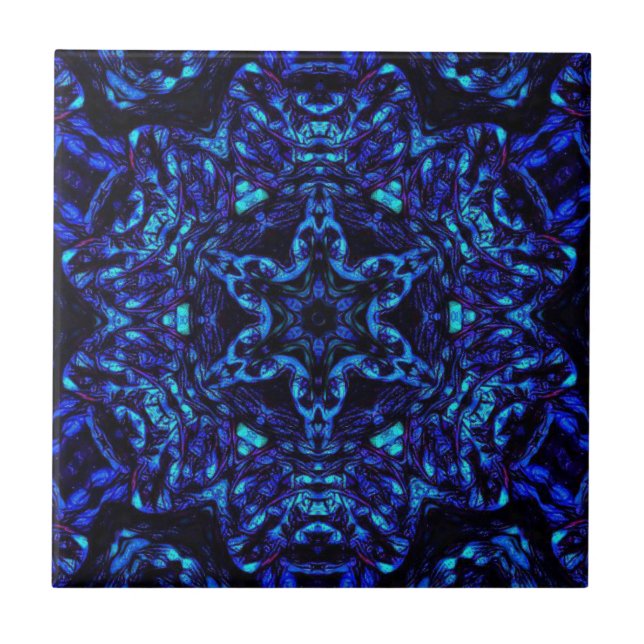 Blued Up Ceramic Tile (Front)