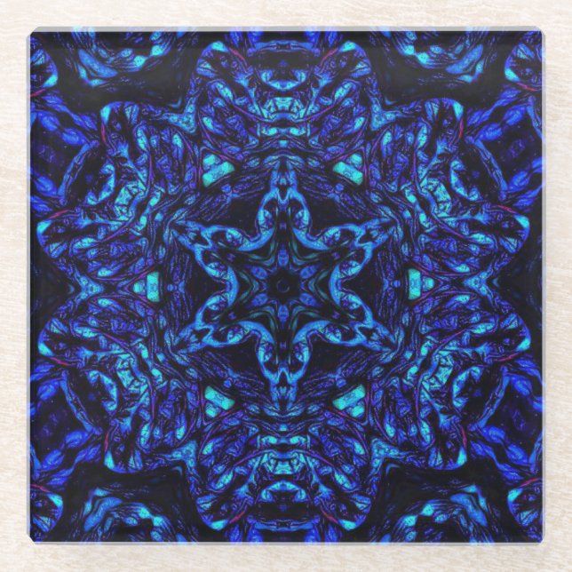 Blued Up Glass Coaster (Front)