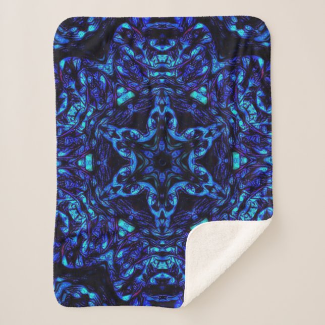 Blued Up Sherpa Blanket (Front)