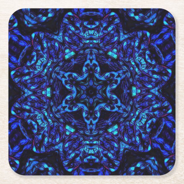 Blued Up Square Paper Coaster (Front)