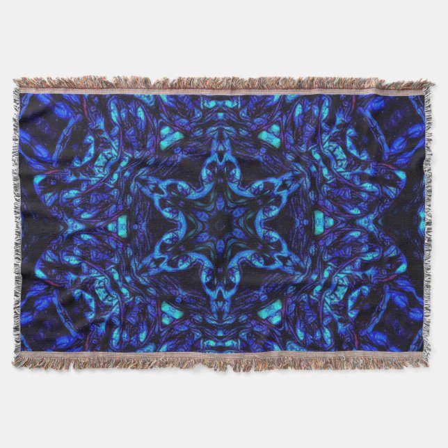 Blued Up Throw Blanket (Front)