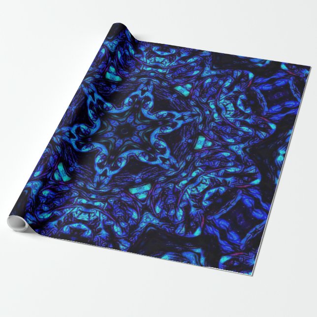 Blued Up Wrapping Paper (Unrolled)