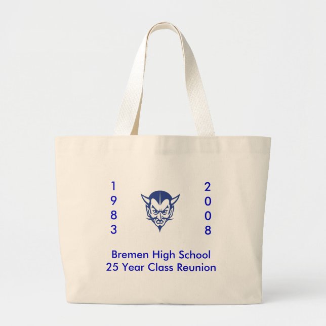 BlueDevil, Bremen High School25 Year Class Reun... Large Tote Bag (Front)